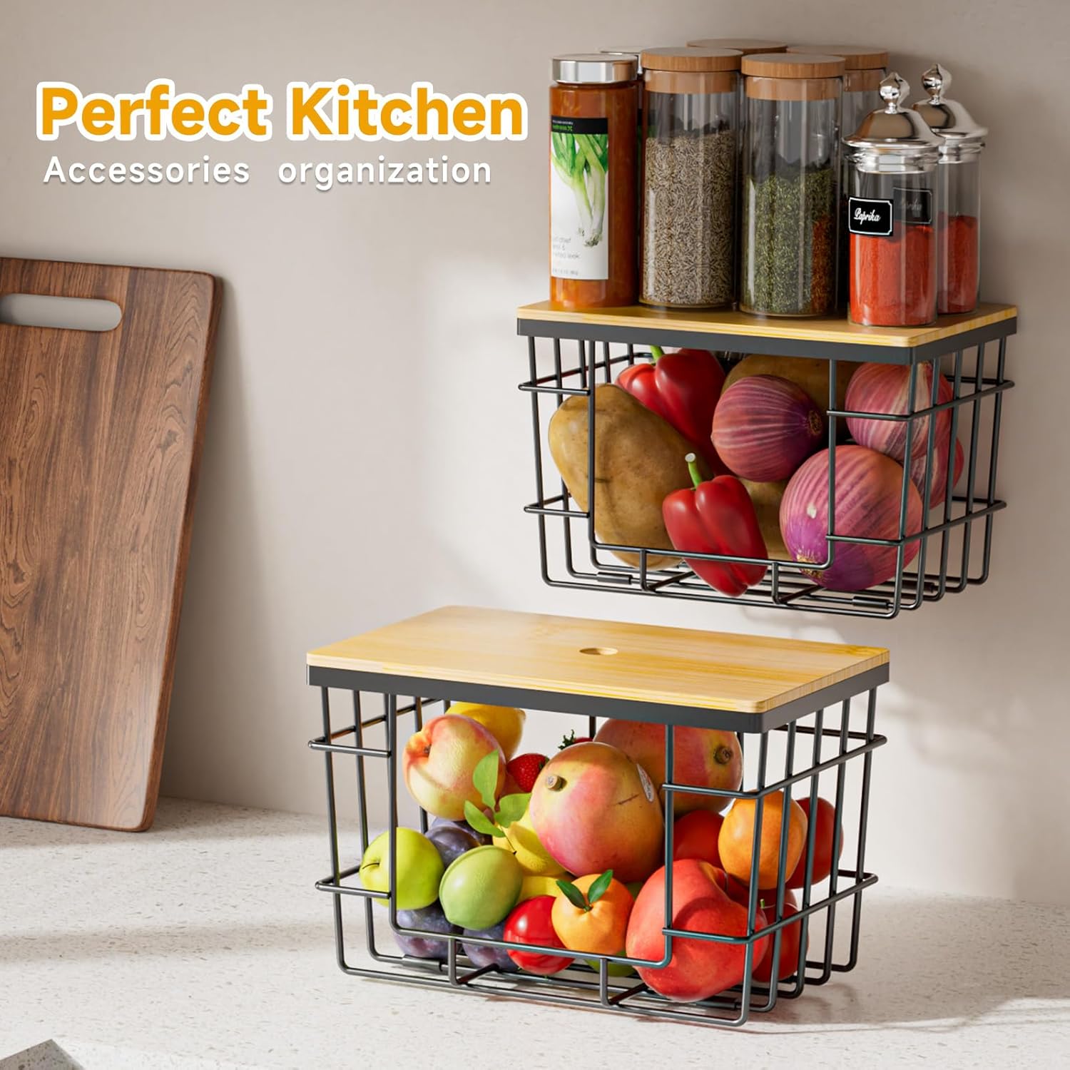 Pantry Storage Organizers,Kitchen Organization,2-Piece Trash Bag Storage Set: Extra-Large Capacity Trash Bag Dispenser (With Bamboo Lid) Wall-Mounted, Stackable Design For Kitchen, Laundry Room, And Under-Sink Organization Pantry Storage Organizers,Kitchen Organization,2-Piece Trash Bag Storage Set: Extra-Large Capacity Trash Bag Dispenser (With Bamboo Lid) Wall-Mounted, Stackable Design For Kitchen, Laundry Room, And Under-Sink Organization