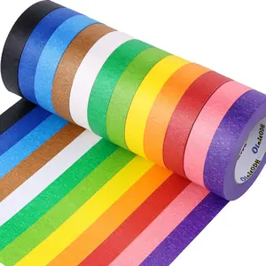 12 Rolls Colored Masking Tape-1 inch x 660 Yards Painters Tape, Rainbow Colors Rolls Bulk Colorful Paper Marking Tape Decorative Arts Crafts Labeling DIY Home Office Supplies