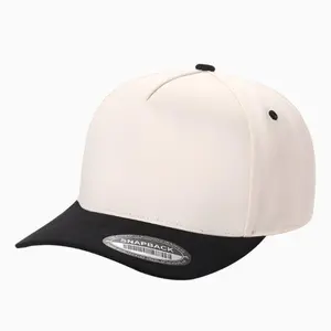 5 Panel Suede Bill Hat - Adjustable Snapback Baseball Cap with Curved Bill and Structured Design - Blank for Private Labeling