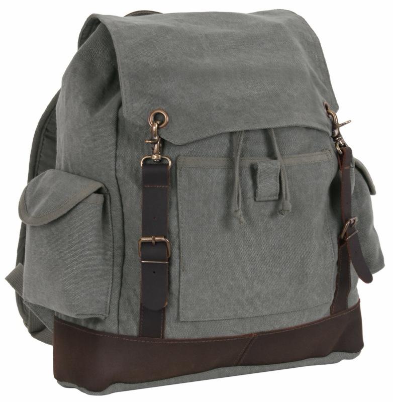 Rothco Vintage Expedition Rucksack - Classic Canvas Backpack for Everyday Adventures, Top Grade Water-Resistant Canvas, Spacious Compartment, Comfortable Straps
