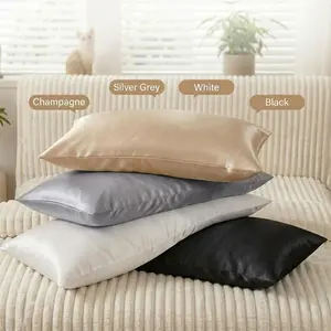 NTBAY 2 Pieces Silky Satin Pillowcases - Ultra Soft Microfiber Fabric Pillow Covers, Frictionless Skin-Friendly & Anti-Acne for Hair and Skin, Luxurious Satin Pillow Cases with Envelope Closure