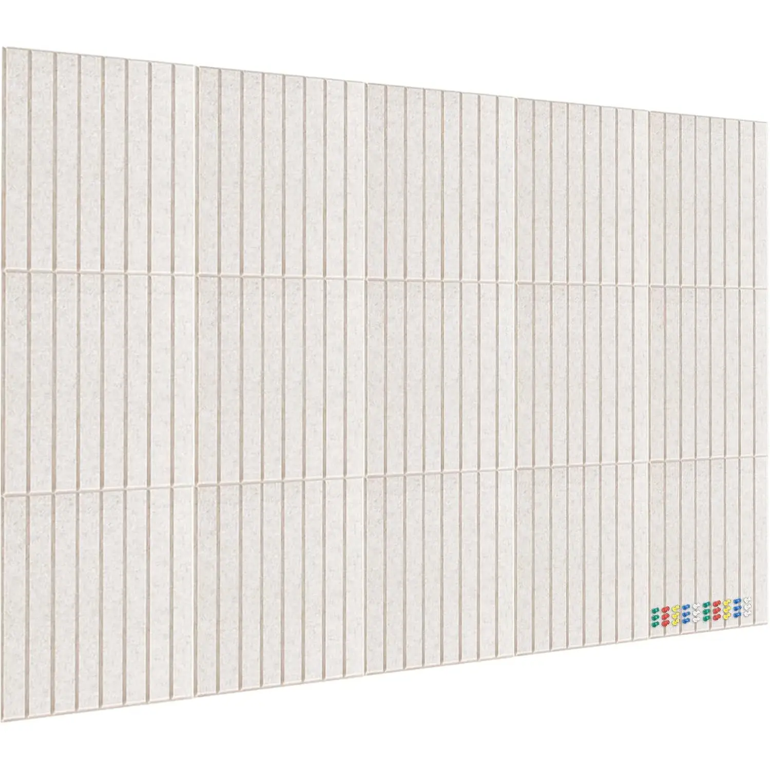 59" x 36" Large Bulletin Board for Walls, 15-Pack Felt Wall Tiles Cork Board Alternative with 30 Pushpins, Decorative Wall Photo Pinboard for Office, Home, School