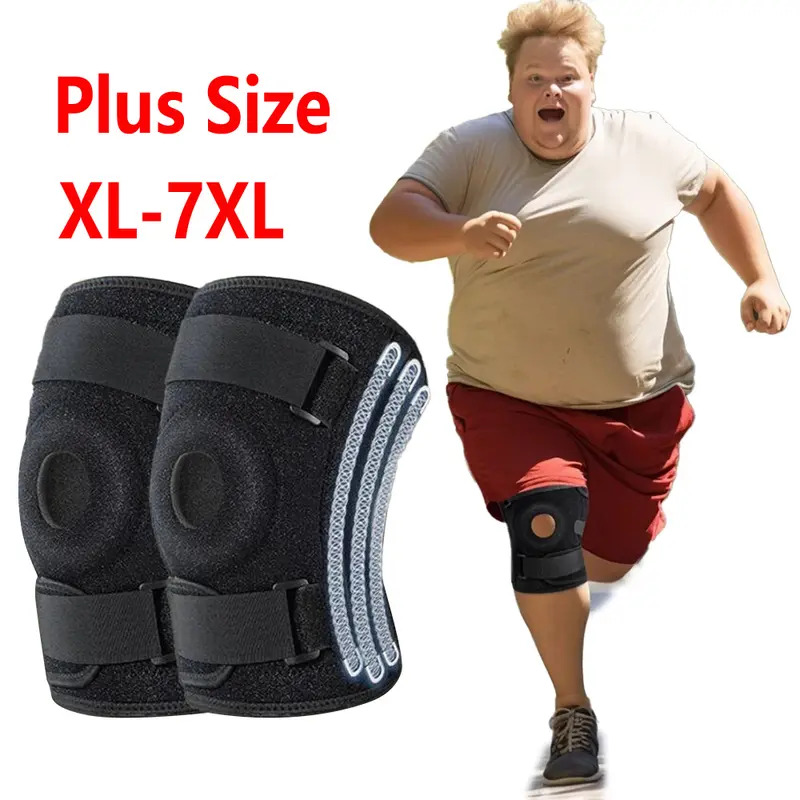 Plus Size Knee Support Brace, Adjustable High-Elastic Stabilizer with Dual Anti-Slip Straps for Patellar Compression Support for Running & Fitness, Knee Sleeves, Sports & Outdoor