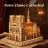 FUNPOLA LED 3D Wood Puzzle, Notre Dame de Paris Architecture Model, Night Edition with LED Lighting, DIY Building Model Craft Kit, Architecture Building Set 394PCS