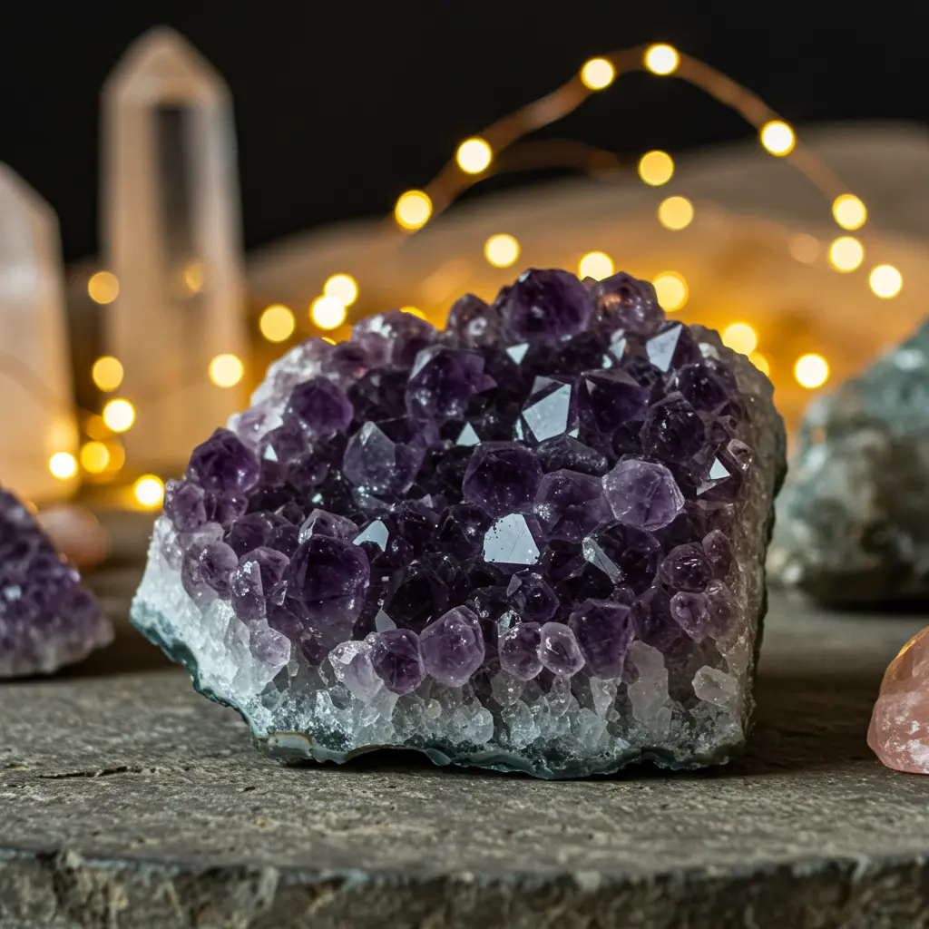 Natural Amethyst Stone Cluster - Natural Amethyst Mineral Specimen - Purple Crystal Gemstone - Healing Crystal Chakra Home Decoration
