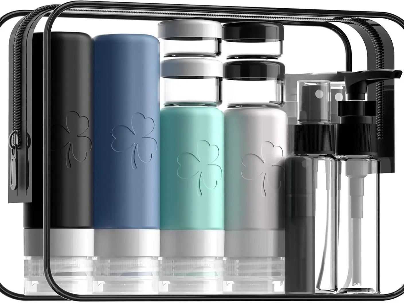 INSFIT 23 Pack Travel Bottles for Toiletries, TSA Approved Silicone Travel Size Toiletries with Toiletry Bag, BPA Free Leak Proof Refillable Travel Essentials for Liquids Shampoo Conditioner Lotion