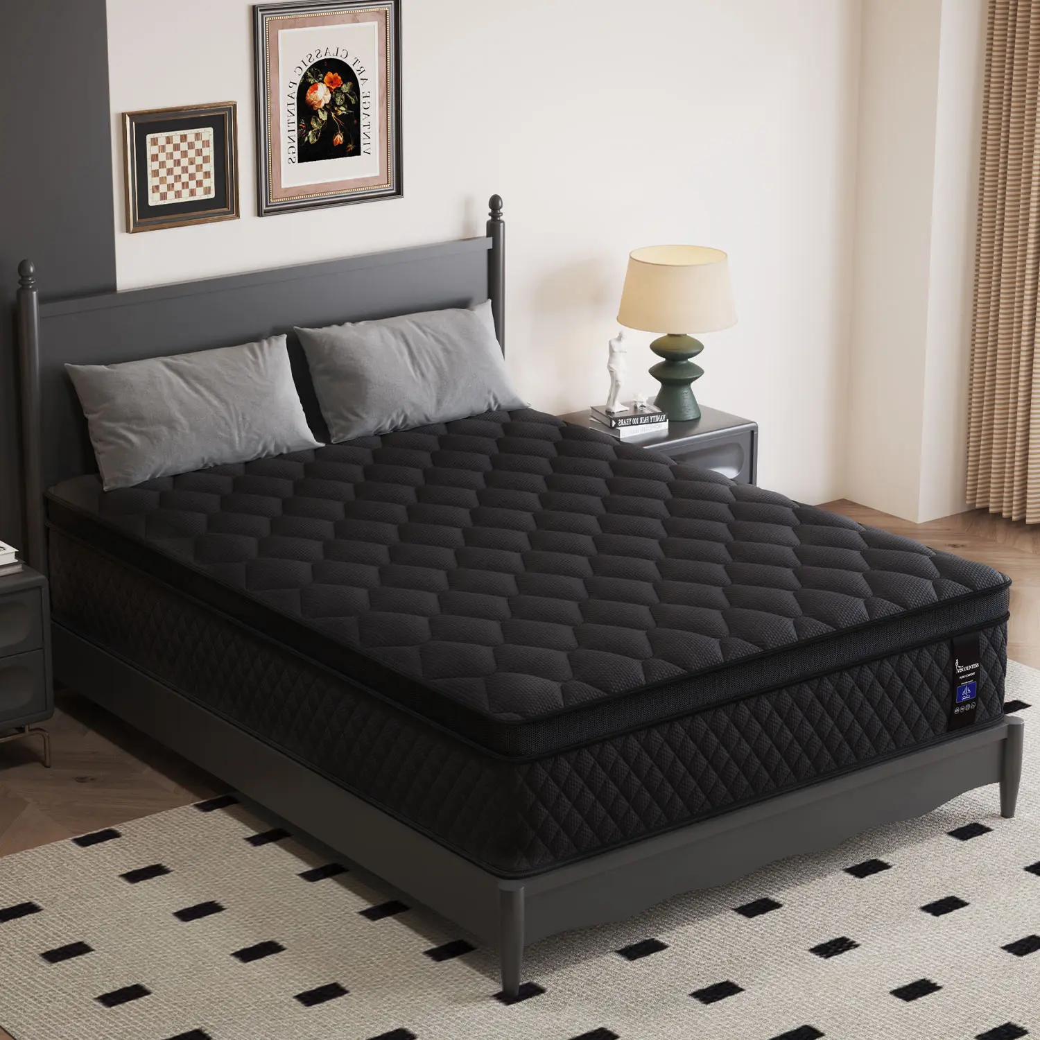 12"14" Twin Full Queen King Size Mattress in a Box Hybrid Spring Gel Memory Foam,  Euro Top Medium Firm Ergonomic Mattresses for Motion Isolation, Edge Support, 100 Night Trial