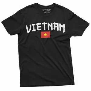 Men's Vietnam T-shirt Vietnamese Flag Coat of Arms Tee Shirt APM