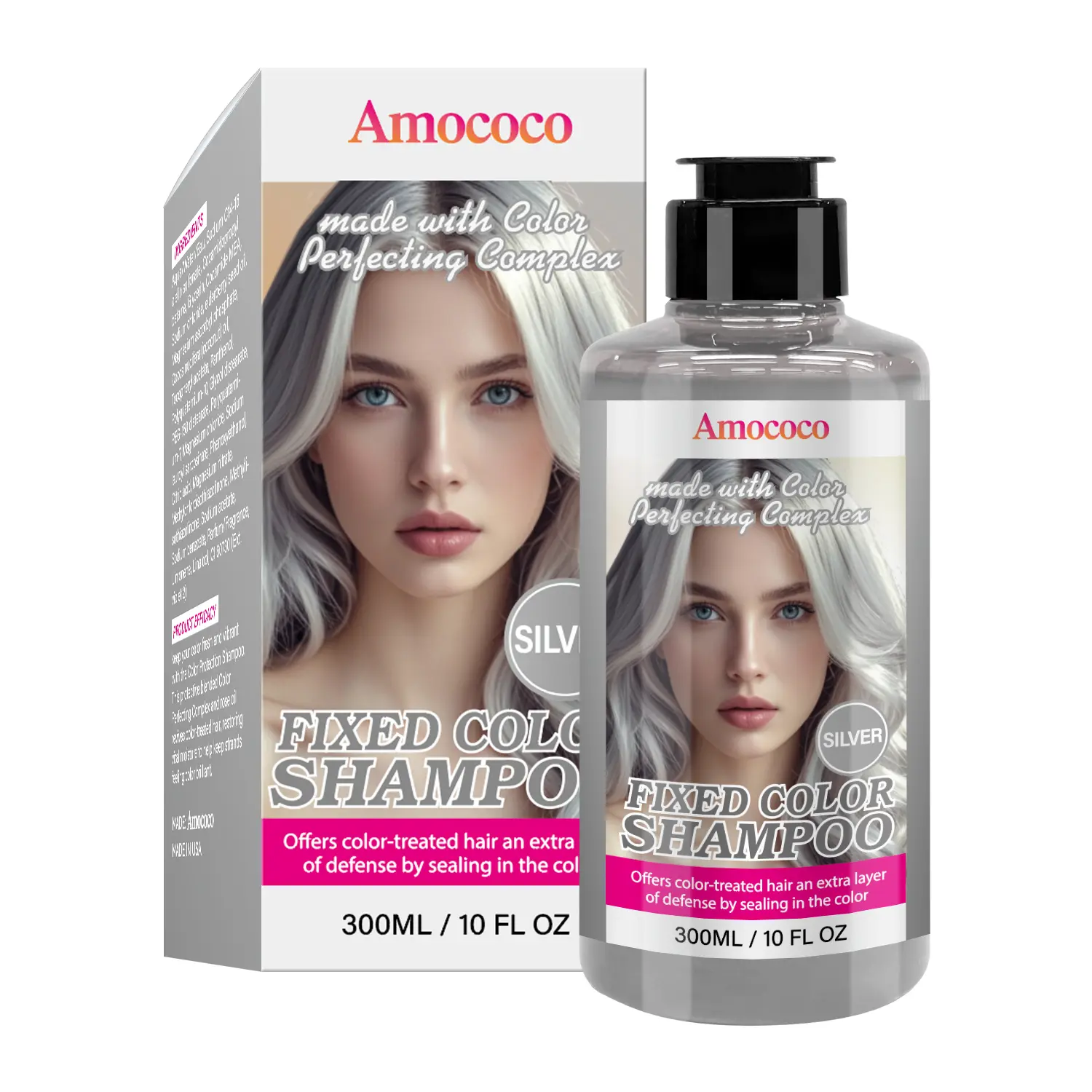 Amococo Styling Hair Dye Shampoo 300ml - Anti-Fading, Deep Cleaning, Smooth Texture, Color Protection, Suitable for All Hair Colors