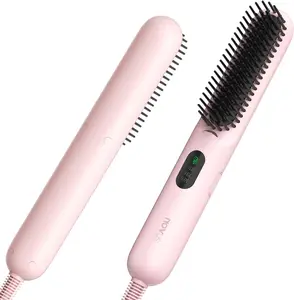 NOVUS Heat Styling Brush with 3 Heat Settings 320°F 360°F 400°F C-shaped Curved Panels Ceramic Glaze Teeth Plug Powered 28W 120V