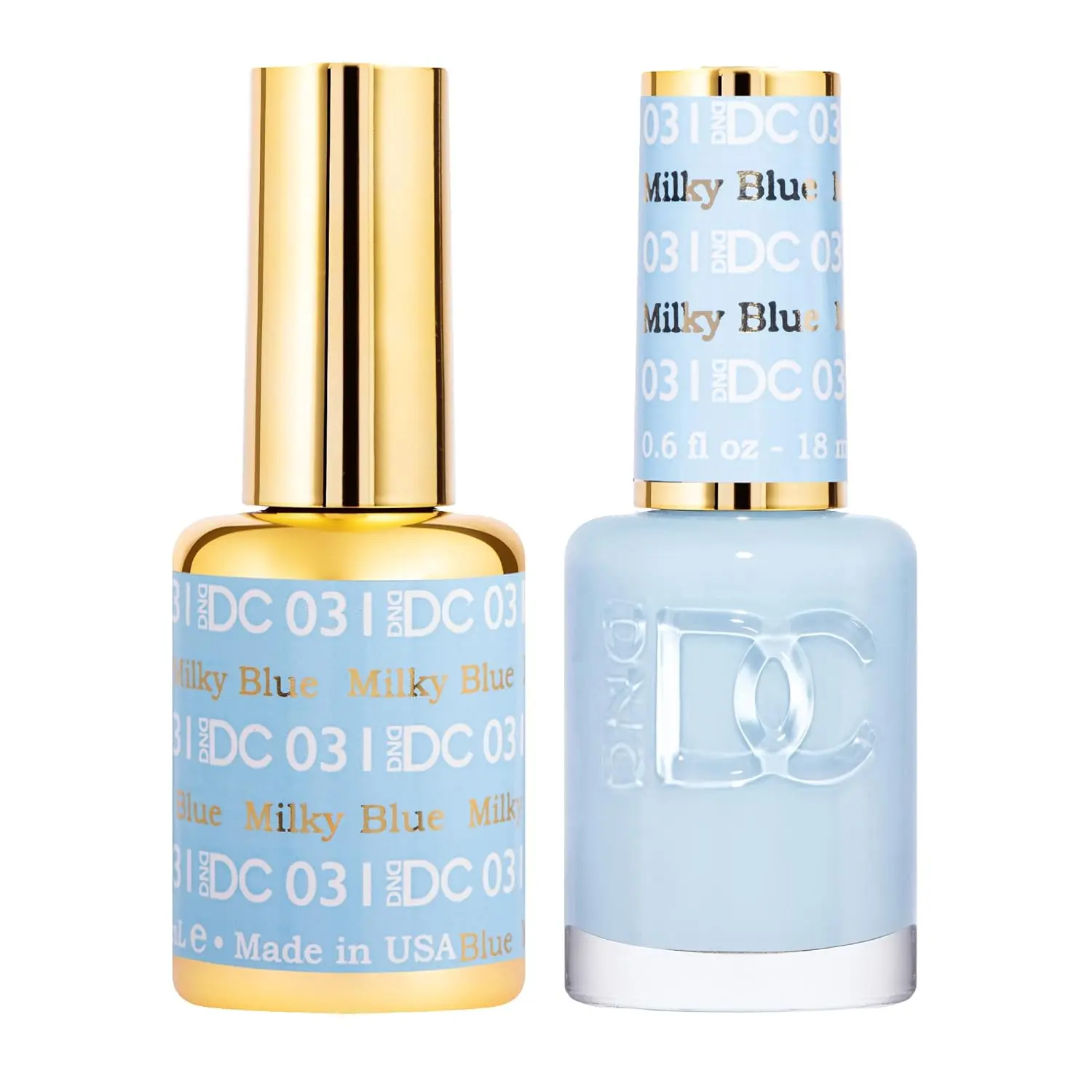 DND DC Gel Polish Set, 031 Milky Blue, 0.5 Fl Oz