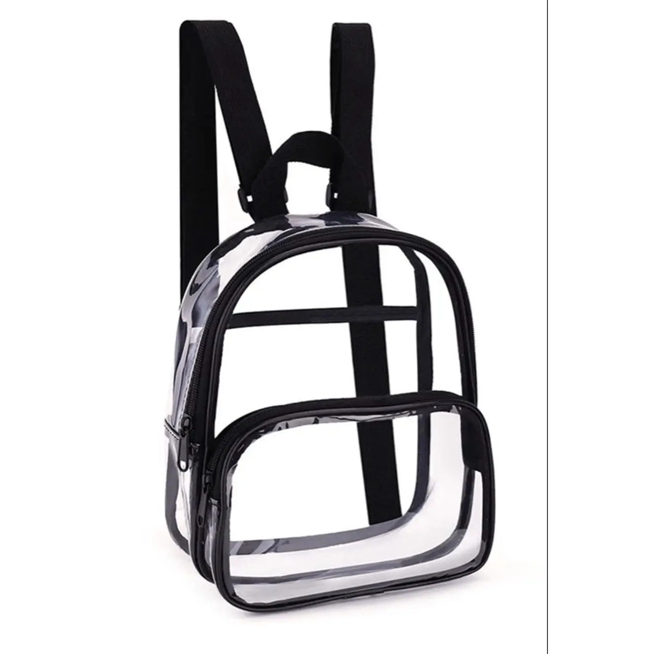 17 Inches Clear Backpack with Black Trim Lightweight Design for Everyday Use