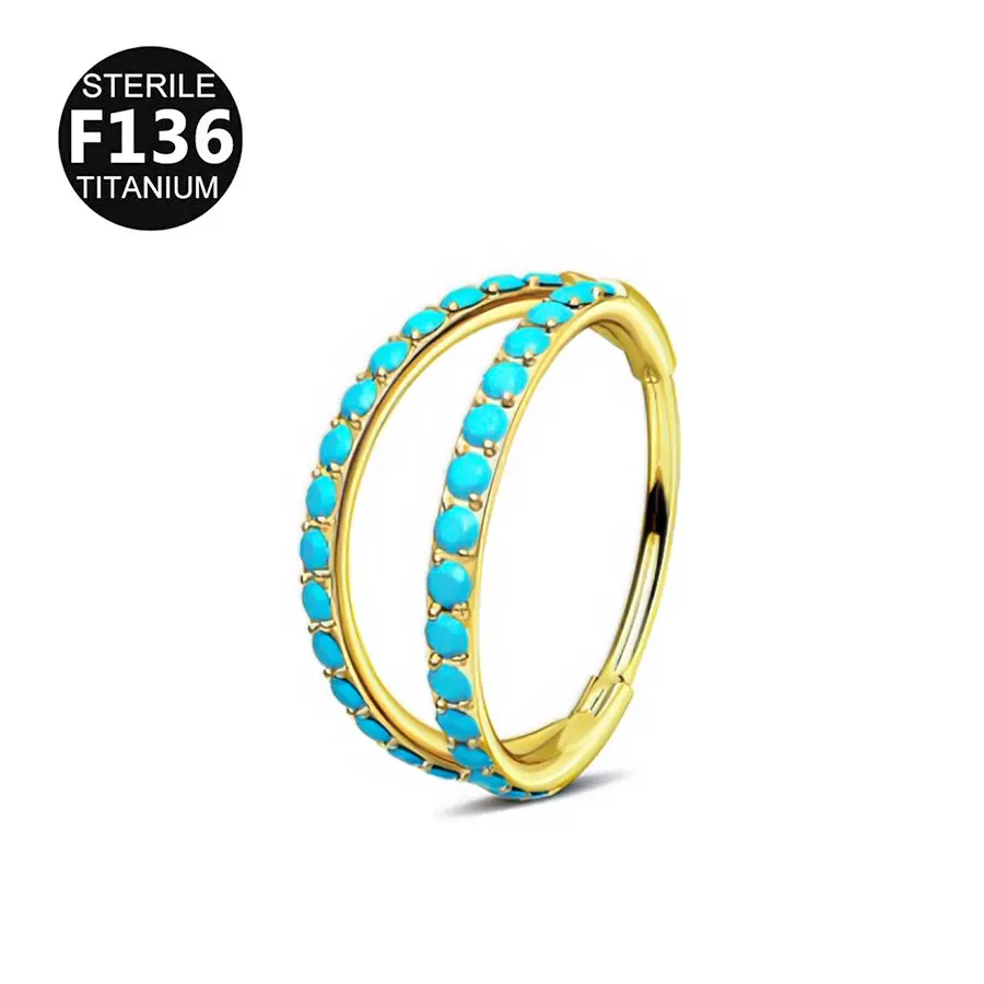Slender silver gold turquoise