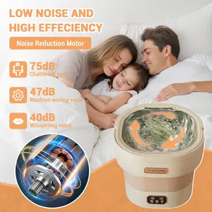 Portable Foldable Washing Machine, 13L Mini Washer with 4 Washing Modes & Spin Basket, Deep Clean for Underwear, Baby Clothes and Small Items, Compact Laundry Washer Perfect for Apartment, Dorm, RV, Travel and Hotel Use