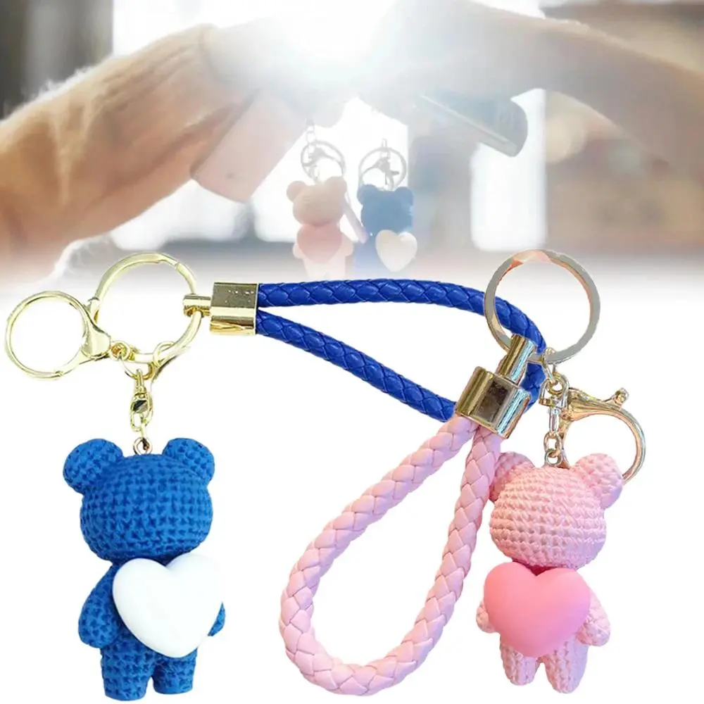 TV Serise Lovely Runner 변우석 김혜윤 Kim Hye Yoon Cosplay Key Chain Love Heart Bear Doll Bag Pendant Keychains Keyring Couple Gift
