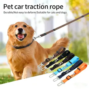 Pet dog and cat car seat belts, adjustable car headrest seat belts, vehicle seat belt vests and collars, seat belts