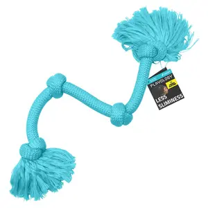 Playology Peanut Butter Scented Dri-Tech Rope Dog Toy, Mega