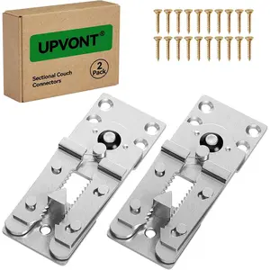 Thickened Interlocking Alligator Sectional Couch Connectors to Make Sectional Stay (2 Pack+20 Screws)