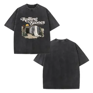 Rolling Stones 1972 Tour Vintage Washed T-Shirt Desert Sunset Graphic Classic Rock Band Tee