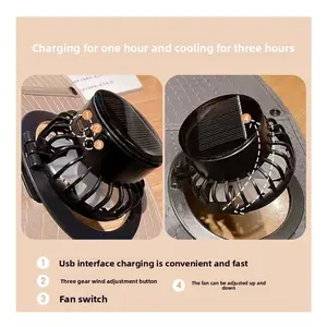 2025 new solar fan cap male wind charging fan   cap large brim mountaineering Powered Outdoor Fishing