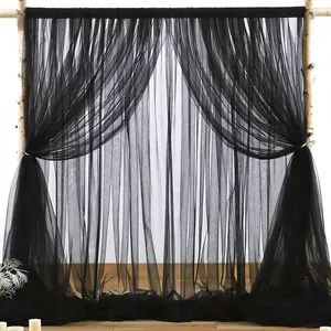 Sheer Backdrop Curtain Set, Adjustable Rod Pocket Design, Elegant Wedding Decor, Holiday Party Decoration, Perfect Photography Background