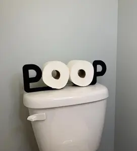 POOP Toilet Paper Holder Sign | Funny Bathroom Decor