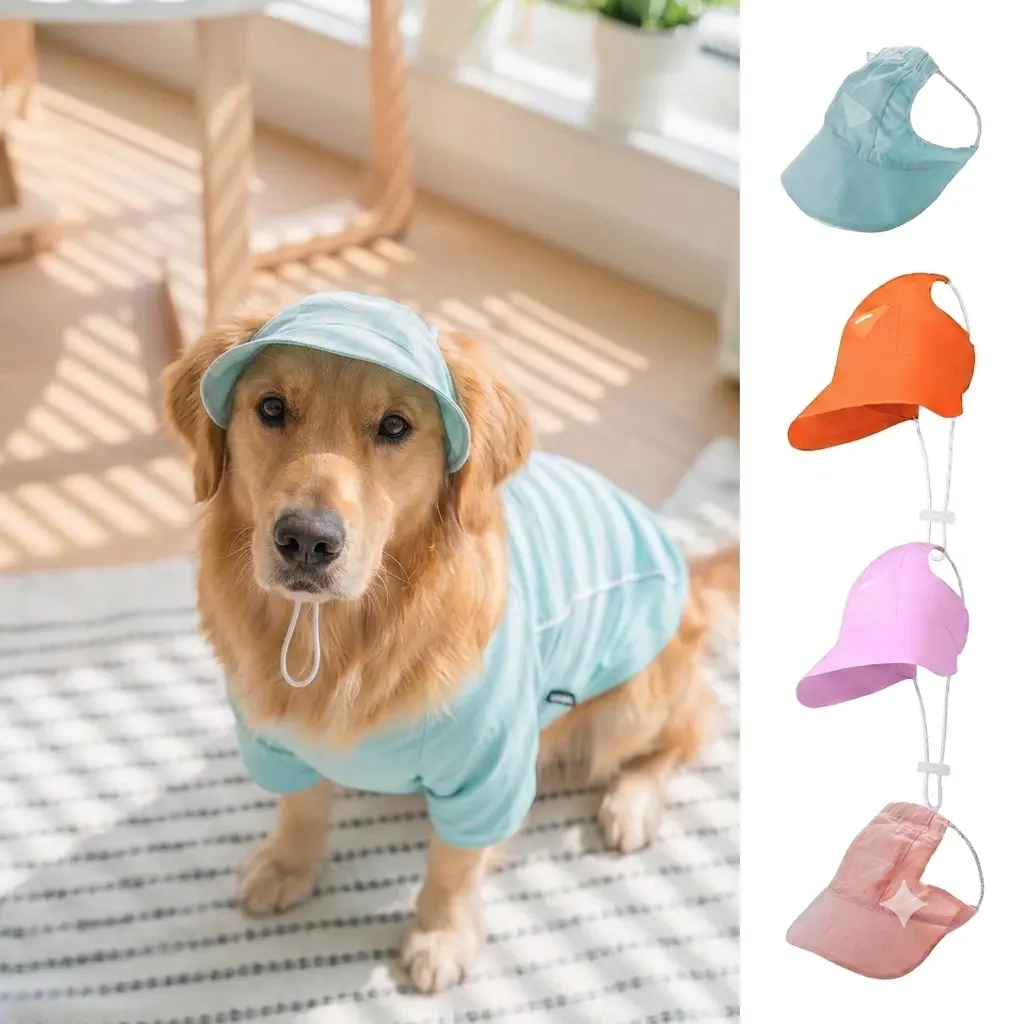 Dog Sun Protection Hat - Lightweight, Thin, Adjustable Multi-Size Outdoor Pet Hat with Sun Shield for Small/Medium/Large Dogs (Spring, Summer) Game Day Accessory, S, Sun Shielding