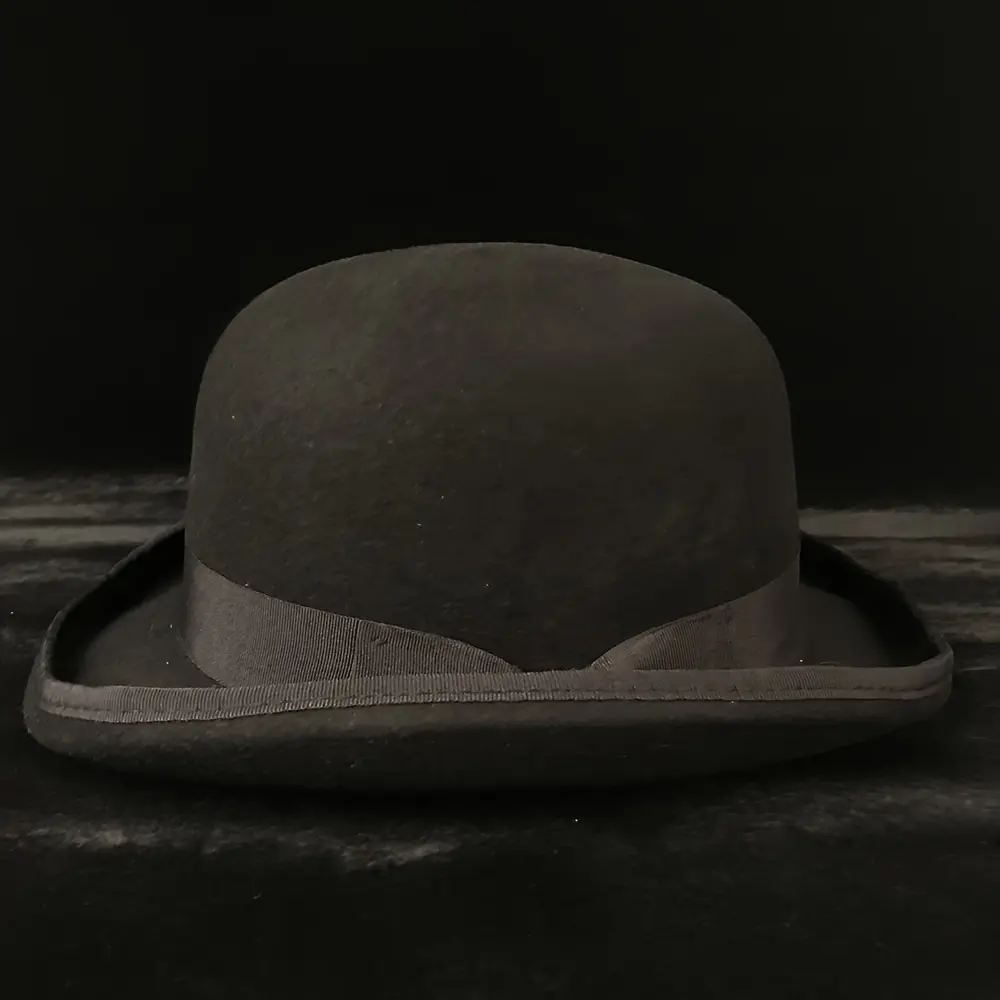 Men's 100% Pure Wool Bowler Hat - British Derby Style Traditional Roll Brim Hat, Comfortable, Easy-Care, Suitable for Weddings, Formal Events, Derby Hat