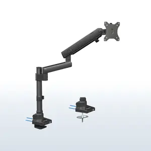 Mechanical Arm Single Monitor Desk Mount with USB Ports - 17" to 40" Screens