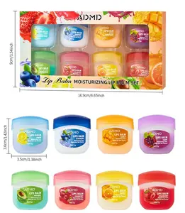 #SummerVibes 8pcs Fruit Lip Gloss Set Natural CreamTexture Long-lasting Moisturizing Lip CareFestive Christmas Lip Care Set autumn winterlip gloss pack Petroleum Jelly Lip Care Duo