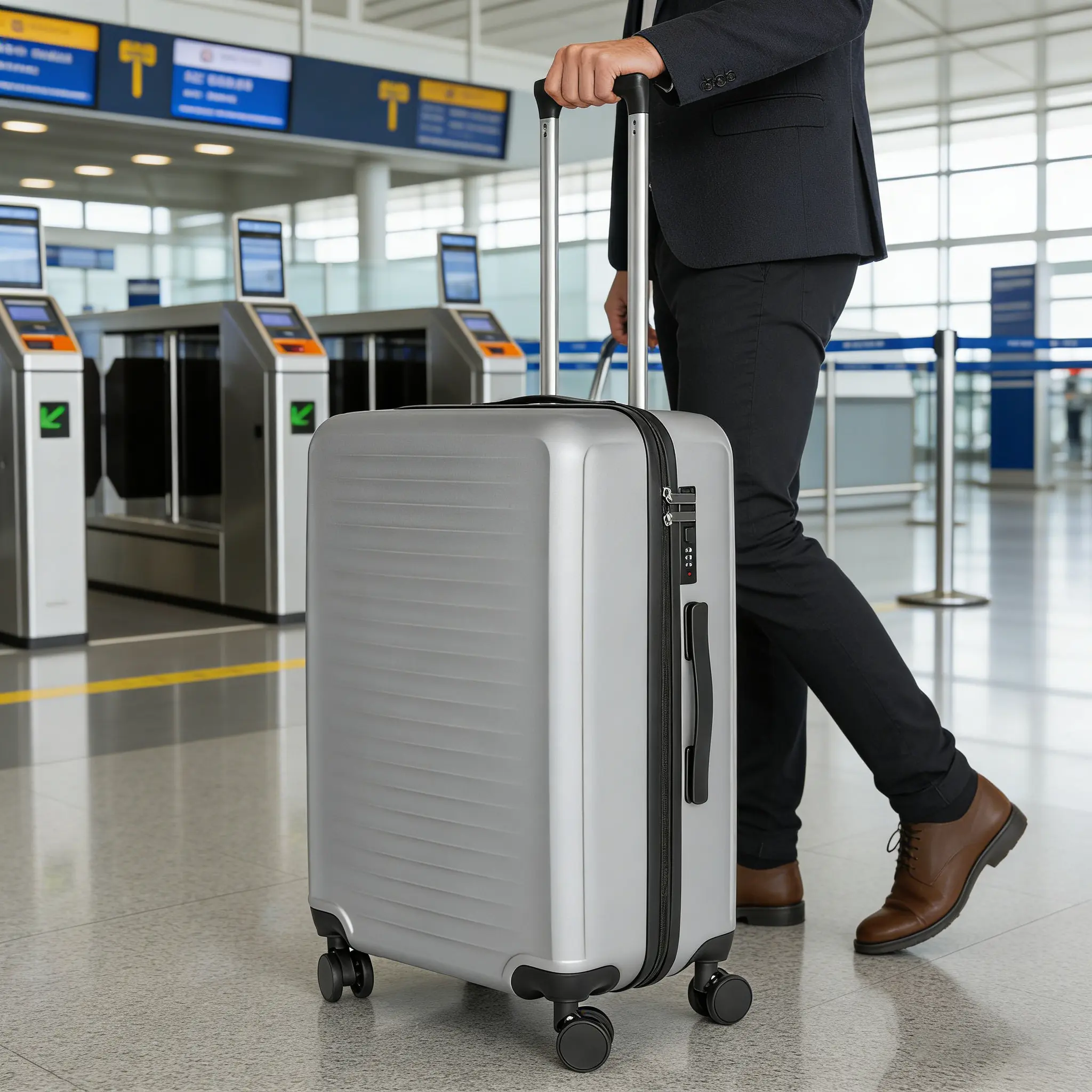 Silver Suitcase Luggage Storage Box Travel Carry-On Durable Lightweight Hard Shell Suitcase for Travel Home Organization Packing Organizer with Wheels Lock TSA Approved 20 Inch, Home Furniture and Household Product Search Terms