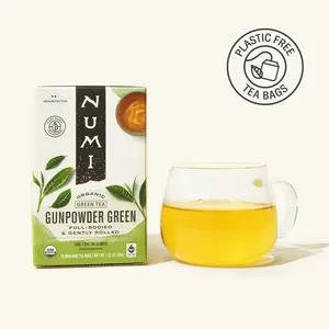 Numi Gunpowder Green Organic Green Tea - Full-Bodied & Gently Rolled - Smooth Aroma - Medium Caffeine