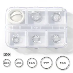 20G (0.8mm) 6mm–10mm Measurement Kit – 2-in-1 Piercing Size Finder & Wearable Ring – High-Quality 316L Steel, for Ears, Nose, Lip – Know Your Piercing Size Instantly & Wear as Basic Hoops