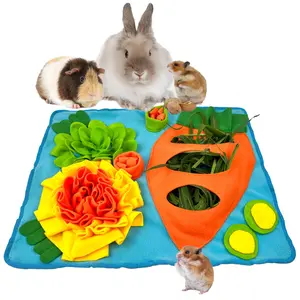 Small Pet Sniffing Mat, Rabbit Feeding Pad, Hamster Scent Training Blanket, Slow Feed Dog Mat, Bite-Resistant Easy Clean Indoor Toy