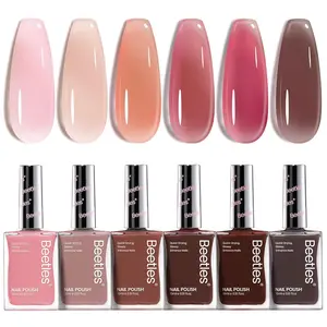Beetles Jelly Nail Polish Set,No UV lamp needed,Long Lasting & Quick Dry,Clear for Women,Nails Art,Nails at home,Manicure Beauty Products Pigment Translucent   #cozyvibes #effortlessbeauty  Salon   Daily Gift Cutics Cosmetic #TikTokShopBacktoSchool
