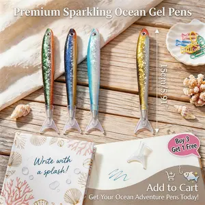 4pcs, special creative fish ballpoint pens, Marine signature stationery, school and office supplies writing pens, festival gifts