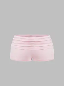 Casual Fitted Women's Shorts for Daily Wear, Plain Design Perfect for All Seasons, Versatile for Every Occasion