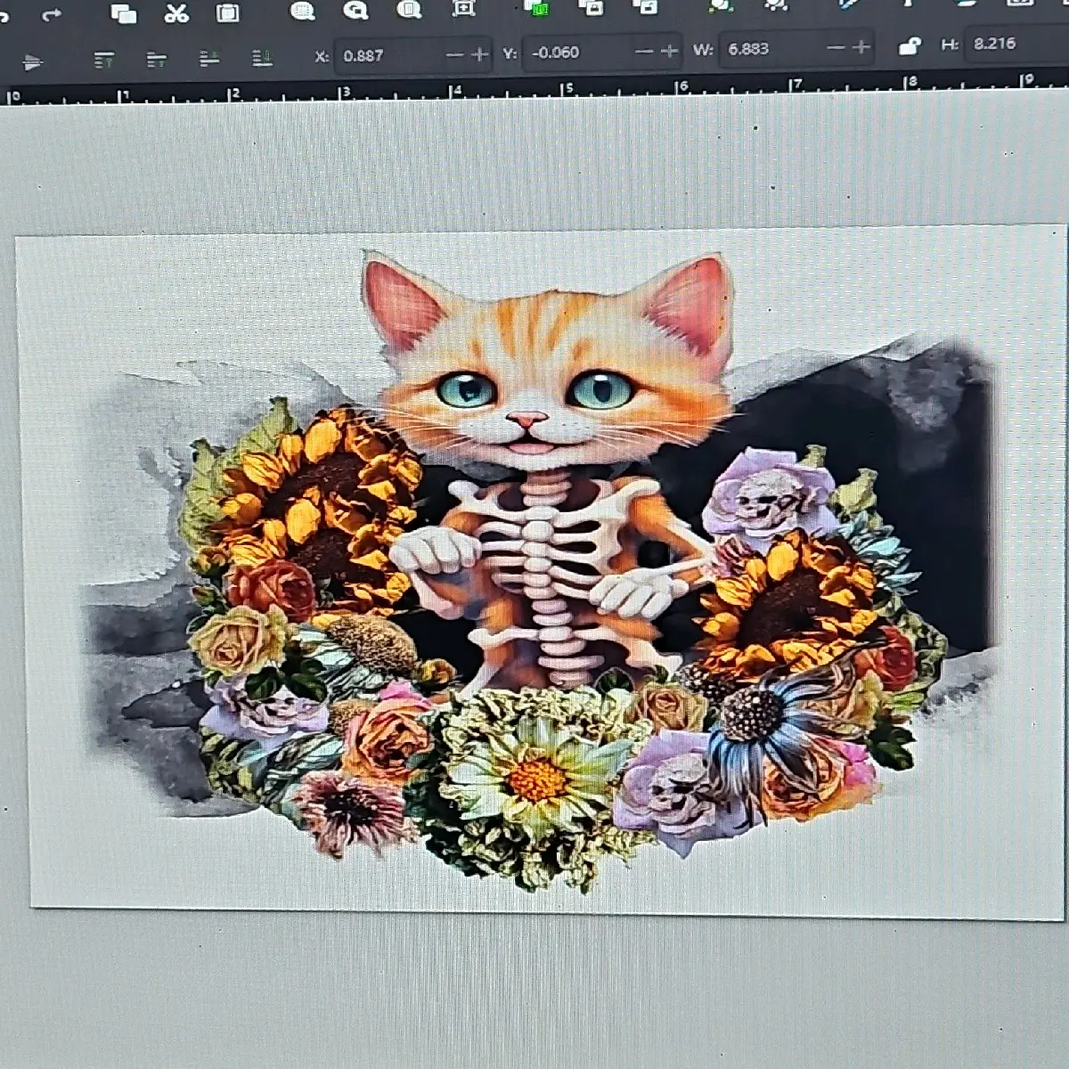 CUSTOMIZABLE SPOOKY CAT SKELETON FLOWER 20OZ TUMBLER OR 30OZ WATER BOTTLE Drinkware Insulated Stainless Customized Skinny Reusable Portable skinny tumbler
