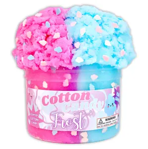Dope Slimes - Cotton Candy Frost (8 fl/oz) - Icee Scented Slime - Made in The USA (Pink/Blue)