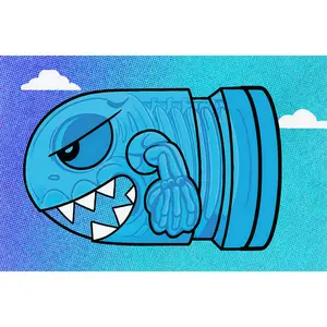 Bullet Bill Anatomical Canvas Print – “Under the Shell” Pop-Surreal Gaming Art