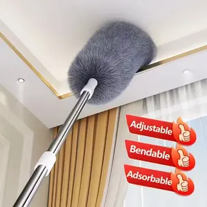 Extendable Microfiber Dusting Brush, Microfiber Ceiling Fan Duster with Bendable Head, Reusable & Washable, Ideal for High Ceilings, Home, Car, Patio, Battery-Free, Durable Stainless Steel Handle, Efficient Dust Removal, Ergonomic Design