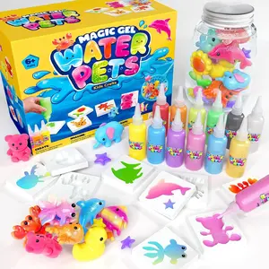 【Deals For You Days】Magic Water Elf Toy Kit – Squishies for Kids, 20 Gels & Molds, Magic Gel Water Pets Sensory DIY Craft Kit, Party Favors & Gifts for Kids Ages 3+