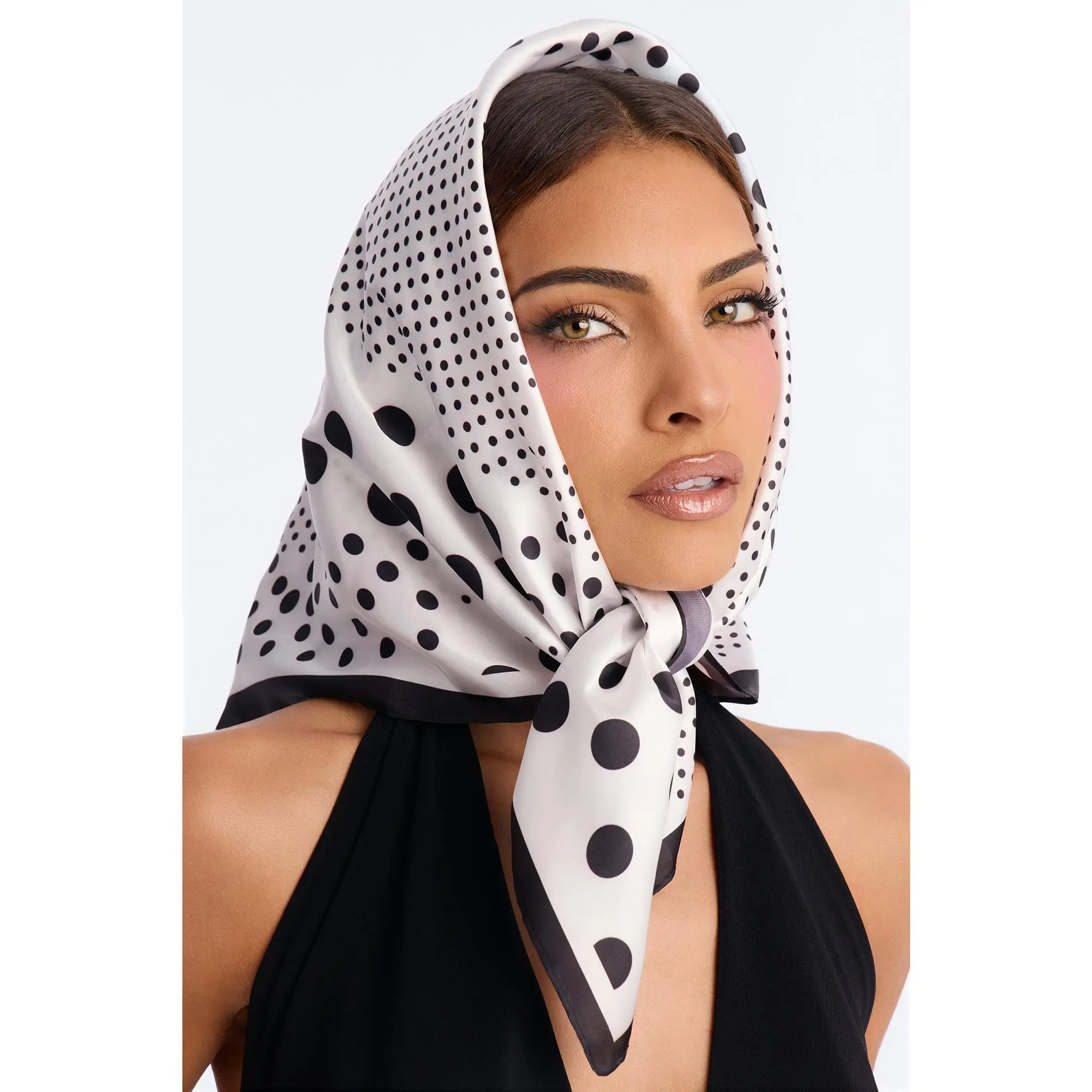 トップス BEEDEN DOTS SCARF NECK TOPS Chiffon top with polka-dot トップス BEEDEN DOTS SCARF NECK TOPS Chiffon top with polka-dot