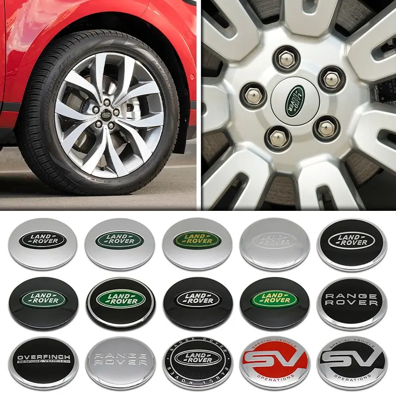 4pcs Land Rover Wheel HUB Cap Stickers, Stickers For Cars, Durable Center Cover for Range Rover Discovery Defender Evoque Velar, Stylish Car Accessories, Car Styling Decals