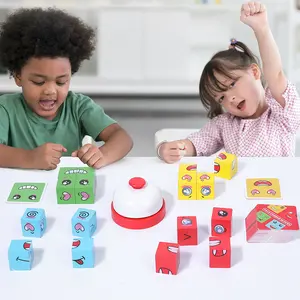 Facing Changing Expression Cube Game for Kids Montessori Emotion Recognition Building Blocks Early Learning Educational Toy Party Favors