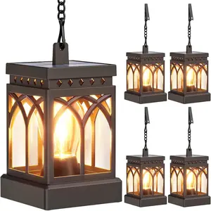 4 Pack Solar Lanterns Outdoor Waterproof, Brighter Hanging Solar Lantern Lights for Outside, Auto ON/Off Lanterns Decorative Outdoor for Garden Table Yard Path Tree Patio Lawn Decor, Gifts