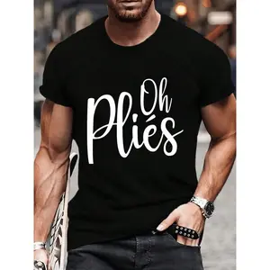 100% Cotton Oh Plies Funny Ballet Dance Instructor T-Shirt Women's Men's Graphic Tee Crew Neck summer vacation Tops