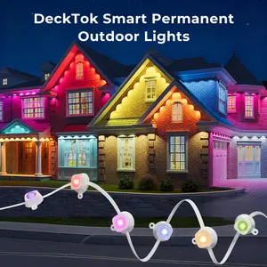 100ft Smart Permanent Outdoor Lights Pro, RGBWW and 60LM Triple-LED Lights, Outdoor Decorations with 79 Scene Modes, IP67 Waterproof Work with Alexa, Google Assistant, White