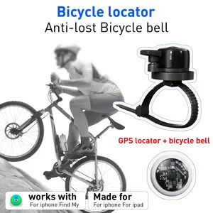 1PC Bluetooth-compatible Bike Bell Tracker, Anti-Lost Alarm Function, Compatible with Apple Find My APP (iOS), Universal Fit for All Bikes, Bicycle Accessories