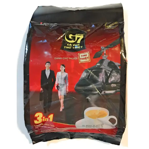 Trung Nguyen G7 3-in-1 Instant Premium Vietnamese Coffee Mix Packets - Sugar, Creamer Included, 100 Servings Satchets, Ready-to-Drink Beverage